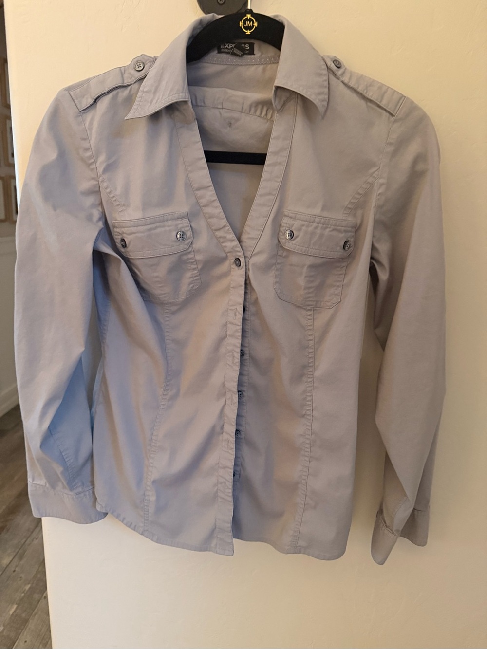 Express women’s Light grey Button-Down Shirt